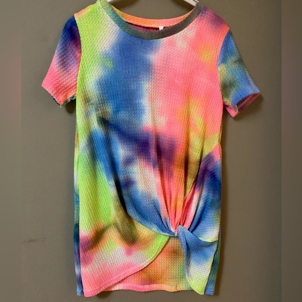 GTOG Girls Tie Dye Top Large Age 11-14 Pink, Purple, Blue, Green, & Orange NWT